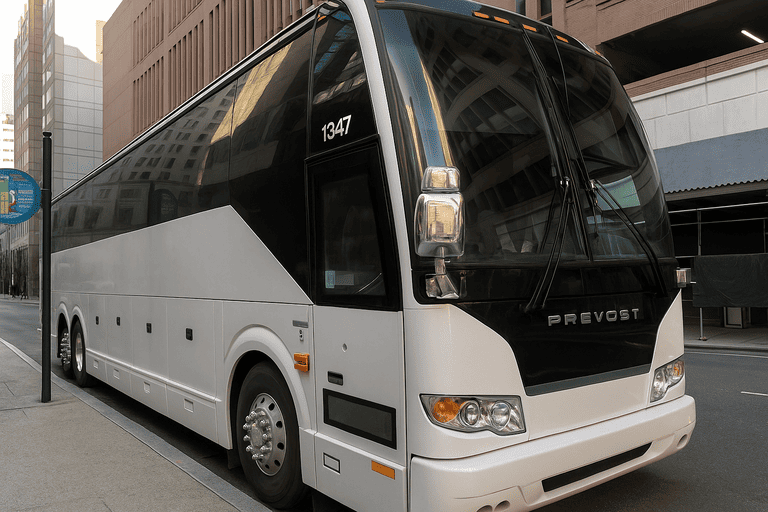 a Charter Bus Rental Manhattan coach bus